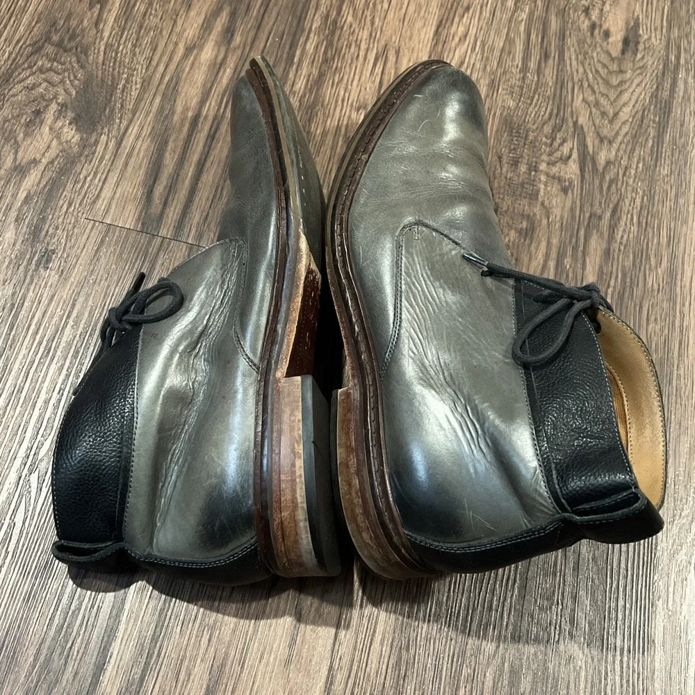Cole Haan C23862 Mens Gray Burnished Leather Chukka Ankle Boots Size 11 M